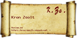 Kron Zsolt névjegykártya